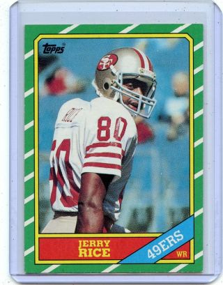 1986 Topps Football 161 Jerry Rice Rookie Card Rc,  San Francisco 49ers,  081119a