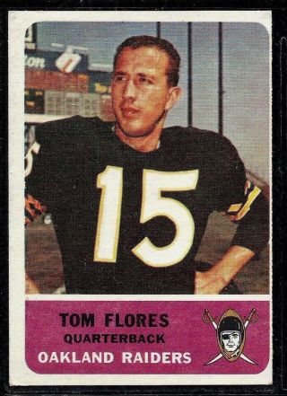 1962 Fleer Football Oakland Raiders Tom Flores Card 68 Ex,