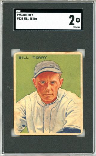 1933 Goudey 125 Bill Terry Sgc 2