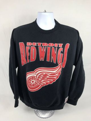 Vtg 90’s Nhl Detroit Red Wings Hockey Nutmeg Crewneck Sweatshirt Size Xl