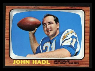 1966 Topps " John Hadl " San Diego Chargers 125 Nm - Mt,  Pristine (combined Ship)