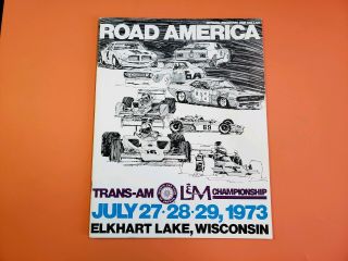 Road America 1973 Trans - Am F5000 Race Program Elkhart Lake Greenwood Corvette