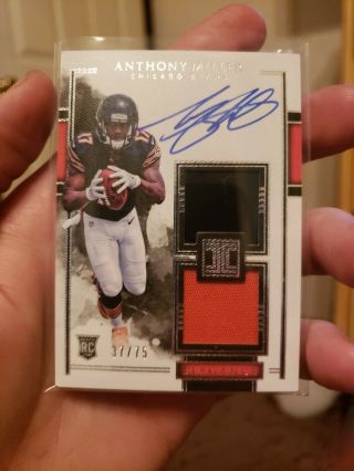 2018 Panini Impeccable Anthony Miller Rookie Patch Auto /75 Helmet Bears