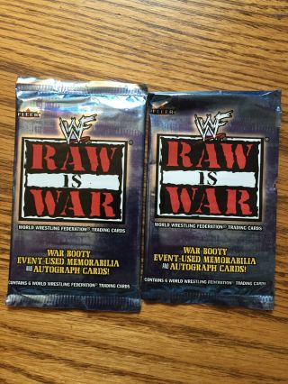 2x Wwe / Wwf Raw Is War - Trading Card Hobby Foil Packs Fleer 2001