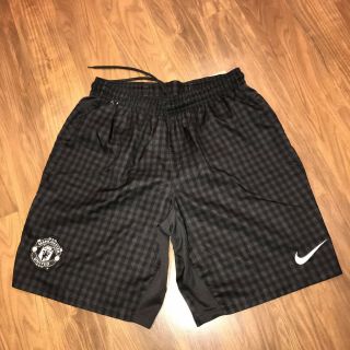 Nike Plaid Manchester United Fc Red Devils Club Soccer Jersey Shorts Mens Large