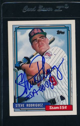 1992 Topps 94t Steve Rodriguez Team Usa Signed Auto 49196