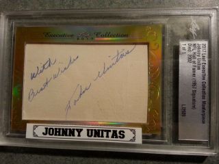 2017 Leaf Executive Johnny Unitas Cut Auto 1 Of 1 1/1 Psa Dna Jsa Bas Autograph