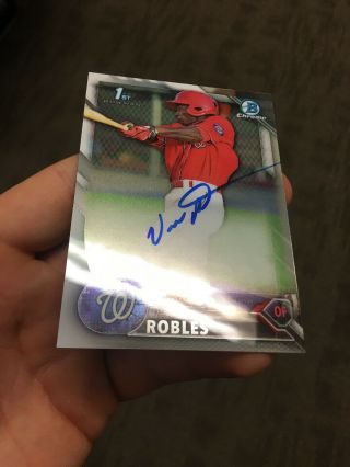 2016 Bowman Chrome VICTOR ROBLES Base Prospect Auto Rookie Nationals Star 2