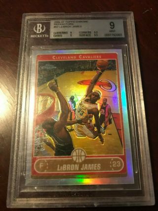 2006 - 07 Topps Chrome Lebron James Refractor Sp Bgs 9 9.  5 X2 Great Subs Invest
