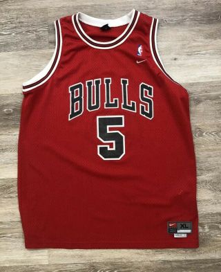 Vtg 90s Nike Chicago Bulls Jalen Rose 5 Jersey Mens Xl
