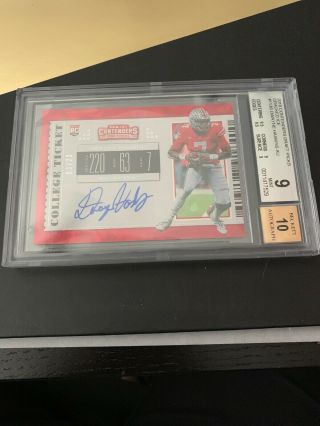 2019 Panini Contenders Dwayne Haskins Cracked Ice 3/23 Rc Auto Bgs 9/10