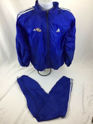 Vintage Adidas France 98 Coupe Du Monde Soccer World Cup Xl Windbreaker Suit Esp