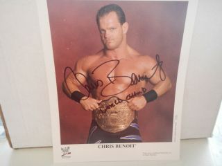 Wwe Wwf Chris Benoit Autographed Signed 8x10 Promo Photo 1