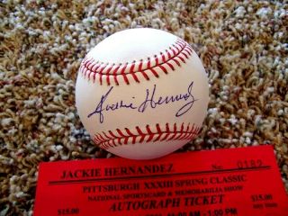 Jackie Hernandez Show Signed Baseball - Comes W/show Cert