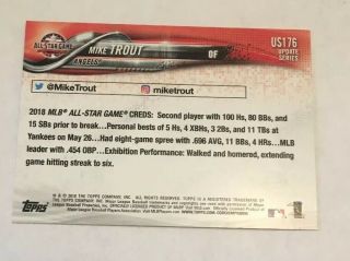 MIKE TROUT Signed 2018 Topps Update Baseball Card ANGELS MVP ALL STAR AUTO 2