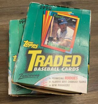 1990 Topps 2 Boxes Of The Traded Baseball Cards In 36 Packs Boxes Rookies