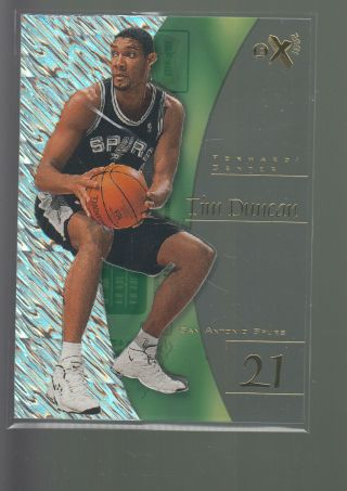 1997 - 98 E - X 2001 75 Tim Duncan Rc Wake Forest Spurs Rookie Card A