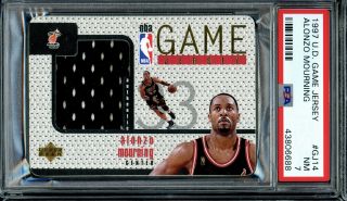 1997 - 98 Upper Deck Game Jersey Alonzo Mourning Psa 7 Nm