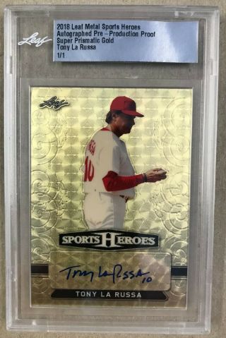 Tony Larussa 2018 Leaf Metal Sports Heroes Autograph 1/1 Red Wave Auto Cardinals