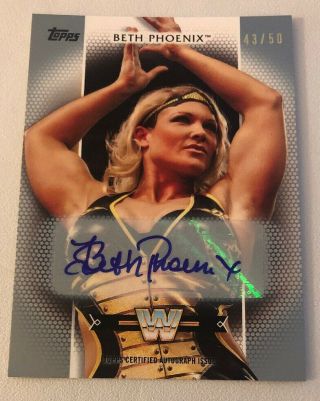 2017 Wwe Women’s Division Beth Phoenix Silver Auto Autograph Signed Card 43/50
