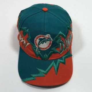 Vintage Miami Dolphins Drew Pearson Jagged Edge Graffiti Snapback Hat