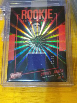 2019 Panini The National Daniel Jones Rc Rookie Materials Relic Card Giants 1/25