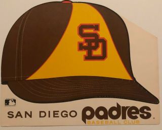 Vintage 1980s Mlb San Diego Padres Poster Board Ball Cap