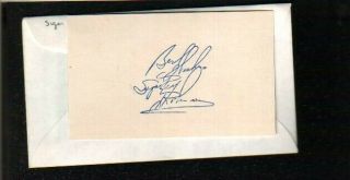 Sugar Ray Robinson Autographed Rubber Stamped Index Card
