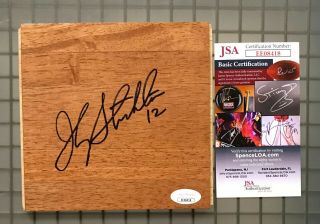 John Stockton Signed Hardwood Floorboard Floor Piece Autographed Jsa Hof