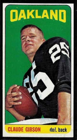 1965 Topps Tall Boy Football Oakland Raiders Claude Gibson Card 140 Centered