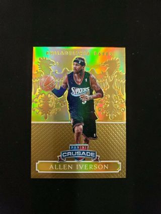 Allen Iverson 2014 - 15 Panini Crusade Gold Prizm 125 02/10 76ers Sixers
