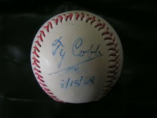 Ty Cobb Signed Autographed Baseball Detroit Tigers Phil.  Athletics Hall Of Fame