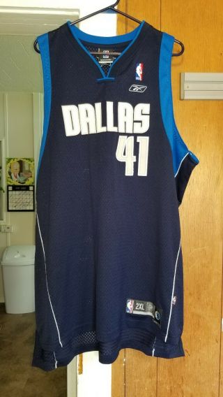 Reebok Dirk Nowitzki Dallas Mavericks Basketball Jersey Xxl,  2 Length