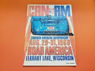 1969 Road America Can - Am Road Race Program Bruce Mclaren Wins