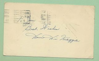 Dom Dimaggio Autograph Signed Usps Postcard Mlb Postmarked 07 - 19 - 1950