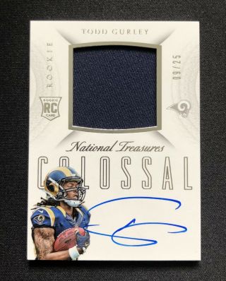 Todd Gurley Ii 2015 Panini National Treasures Colossal Patch Auto Rc /25