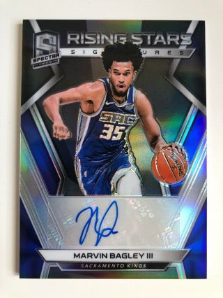 18 - 19 Spectra Rising Stars Signatures Marvin Bagley Iii Rookie Auto Card 60/75