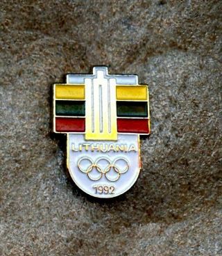 Noc Lithuania Lietuva 1992 Albertville Barcelona Olympic Games Pin