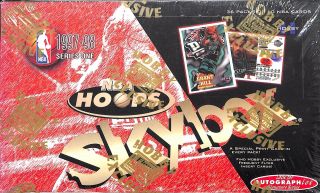 1997 - 98 Skybox Nba Hoops Hobby Box Series 1 36 Packs 10 Cards/pack