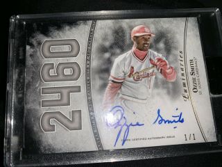 2018 Topps Definitive Ozzie Smith Auto 1/1 Hit Kings On Card Autograph Card 2
