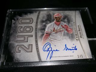 2018 Topps Definitive Ozzie Smith Auto 1/1 Hit Kings On Card Autograph Card 3