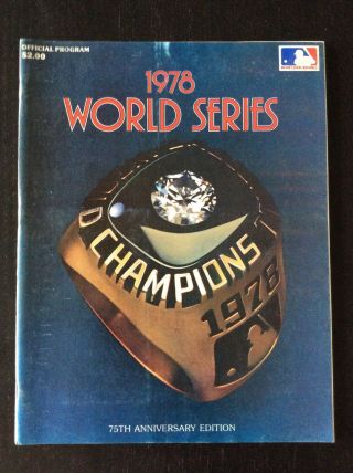 1978 York Yankees Vs Los Angeles Dodgers World Series Baseball Program
