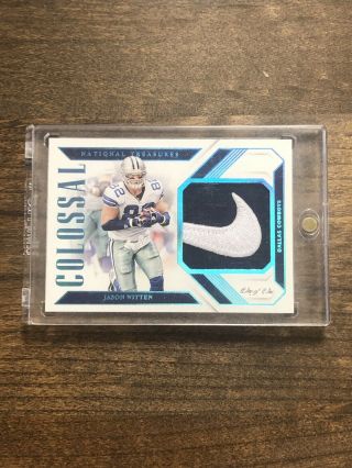 2018 National Treasures Jason Witten One Of One 1/1 Nike Swoosh Patch