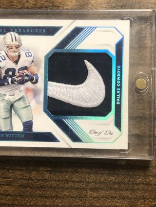2018 National Treasures JASON WITTEN One Of One 1/1 Nike Swoosh Patch 2