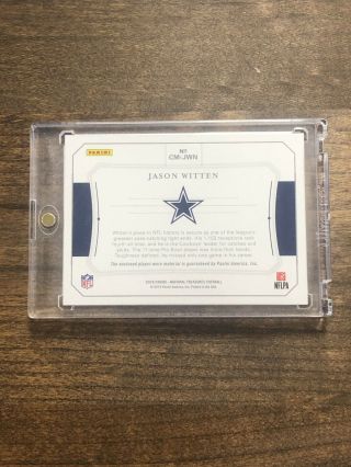 2018 National Treasures JASON WITTEN One Of One 1/1 Nike Swoosh Patch 3