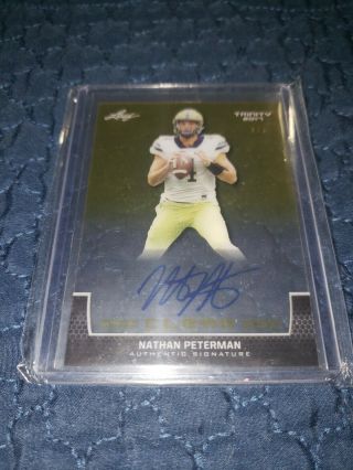 2017 Leaf Trinity Clear Autographs Gold 1/1 Ca - Np1 Nathan Peterman Auto Rookie