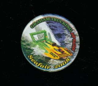 2008 Graham Trucking Seafair Hydroplane Regatta Boat Racing Speed Race Pin