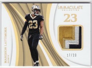 Marshon Lattimore Orleans Saints 2018 Immaculate Nfl Number Jersey Patch /23