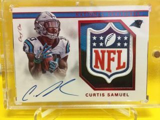 Curtis Samuel 2018 National Treasures Auto Patch Relic Rc 1/1 Rms - Cs Panthers