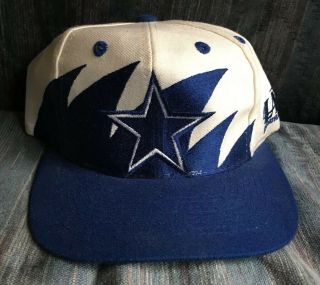 Vintage 90s Dallas Cowboys Logo Athletic Sharktooth Snapback Hat Cap Nfl